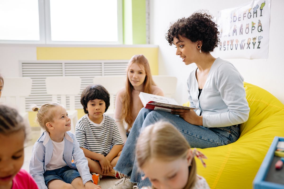 Parent and child reading together