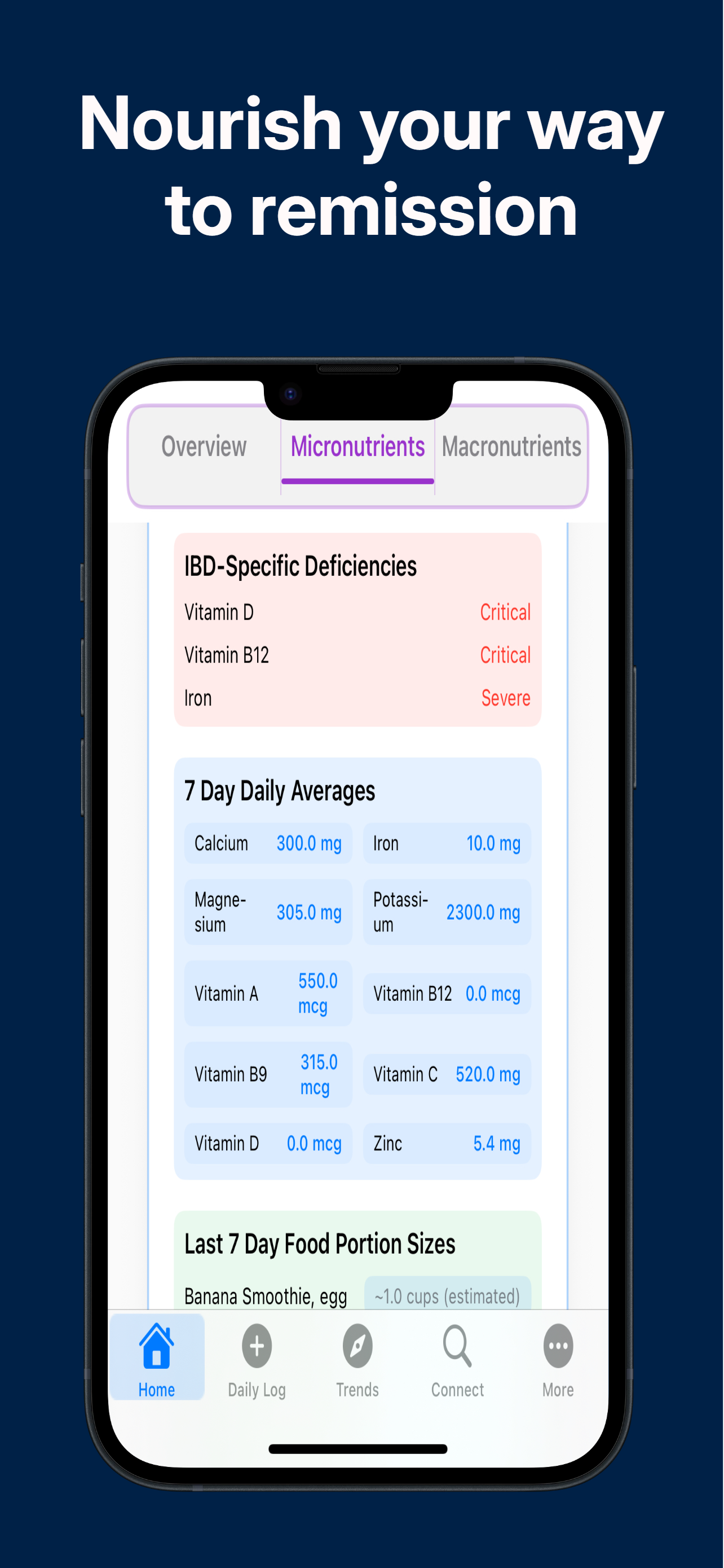 IBDPal App Screenshot 3 - Micronutrient Analysis